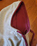 A.HOODIE SANS FERMETURE COULEUR    GRIS/ BOURGOGNE        AVEC LOGO