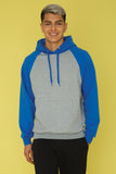 C. HOODIE À CAPUCHEHOODIE À CAPUCHON GRIS ET BLEU EN MOLLETON AVEC LOGO
