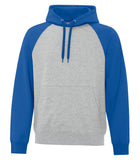 C. HOODIE À CAPUCHEHOODIE À CAPUCHON GRIS ET BLEU EN MOLLETON AVEC LOGO