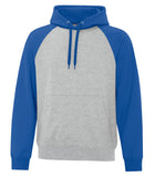 C. HOODIE À CAPUCHEHOODIE À CAPUCHON GRIS ET BLEU EN MOLLETON AVEC LOGO