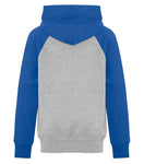 C. HOODIE À CAPUCHEHOODIE À CAPUCHON GRIS ET BLEU EN MOLLETON AVEC LOGO