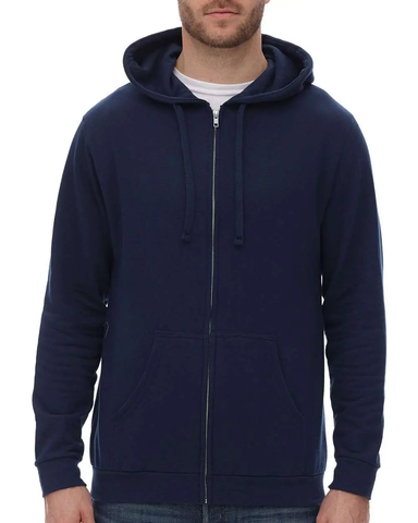C.  Veste molleton gratté ( hoodie avec zipper)  a fermeture éclaire (Couleur Bleu Marine)