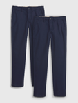 A.PANTALON CLASSIQUE RÈGULIER TISSU GABARDINE  COULEUR NAVY
